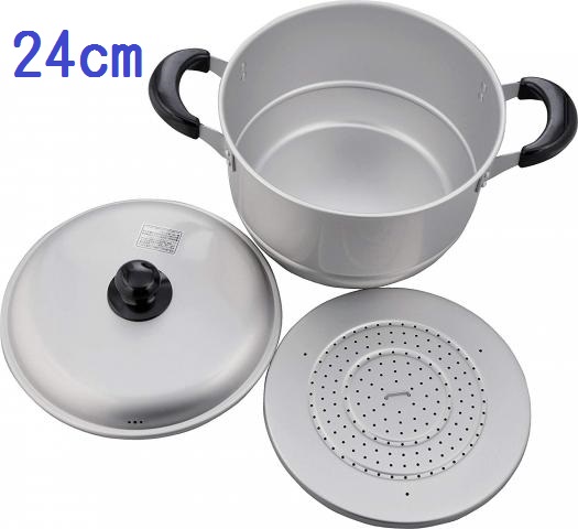 (24cm)台灣製 蒸煮兼用鍋附蒸盤(可當湯鍋使用/蒸籠使用/一 