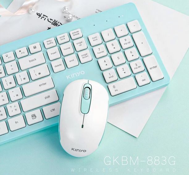 (綠色)【KINYO】2.4GHz無線鍵盤滑鼠組GKBM-883 @藍芽鍵盤 