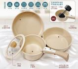 (奶茶色)韓國 Ditto輕巧不沾鍋具5件組