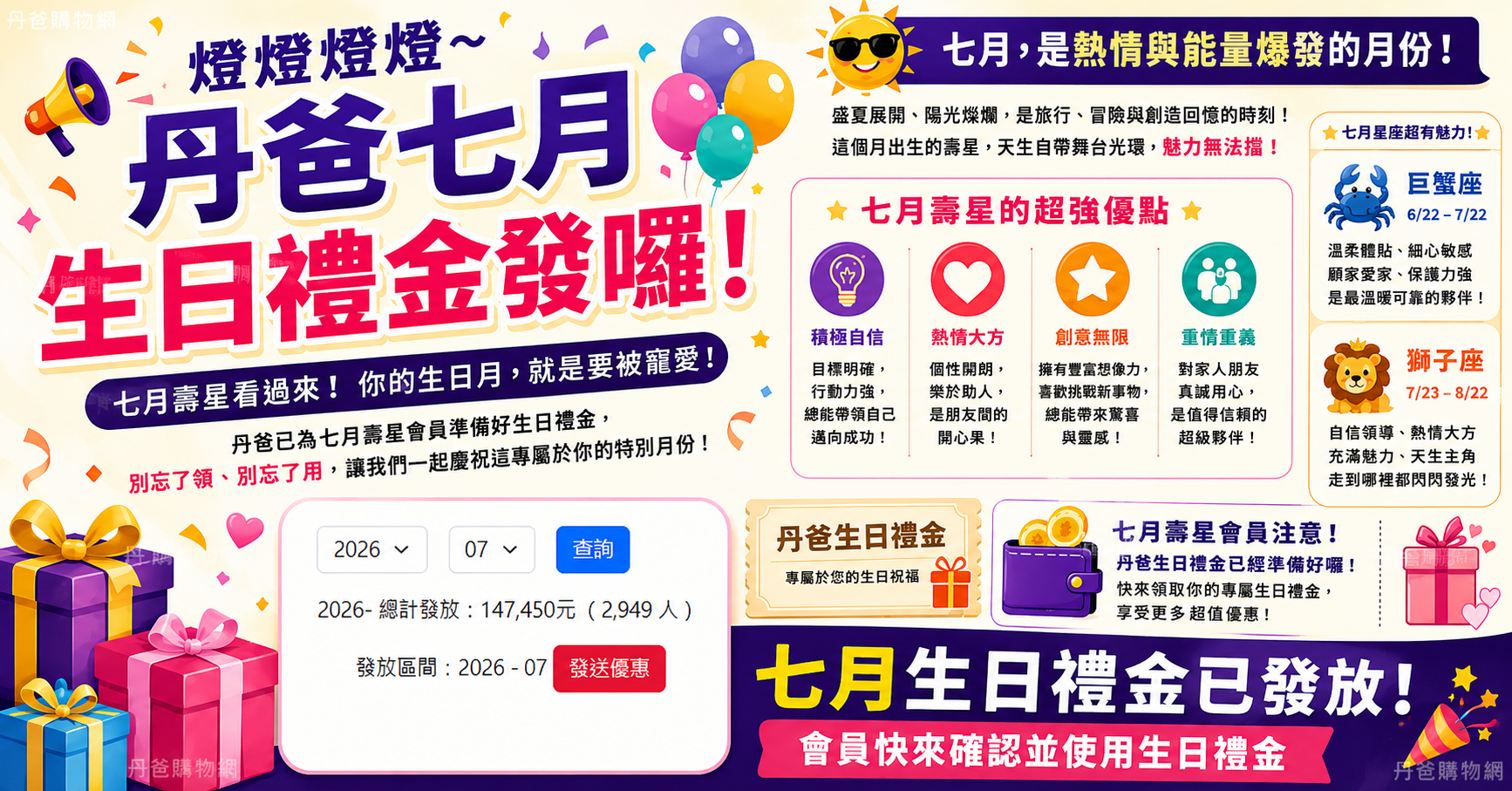 丹爸生日禮金早用早享受!