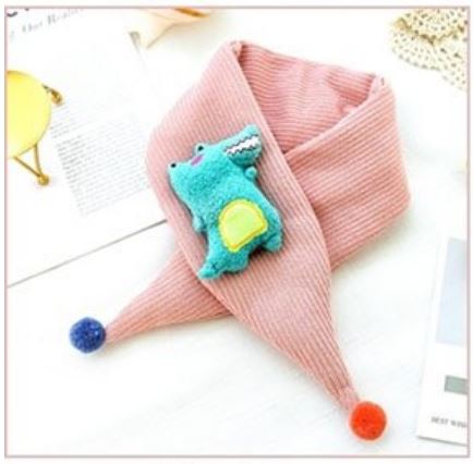 (粉色)韓國秋冬最新兒童 鱷魚立體造型保暖圍脖圍巾(3個月 