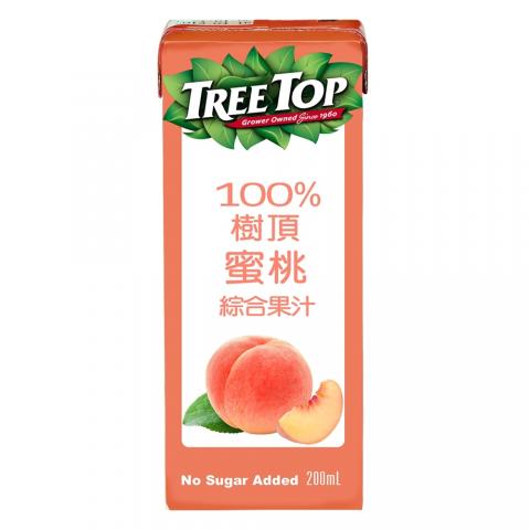 0221煙火價(200ml*6入)【樹頂Treetop】100%蜜桃綜合果汁鋁 