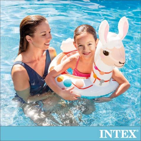 特貨價! (羊駝)【INTEX】可愛立體造型游泳圈(58221)
