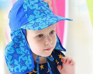 (海星天藍色)海洋風涼感透氣防曬兒童遮陽帽@遮陽帽防曬