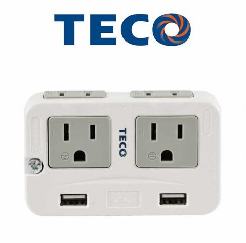 TECO 東元 XYFWP322 電源轉接壁插(雙USB 4插2孔+3孔) @插 