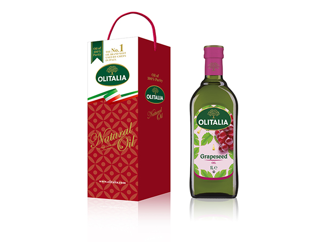 【Olitalia奧利塔】葡萄籽油(1L)禮盒裝(義大利原裝進口/含 