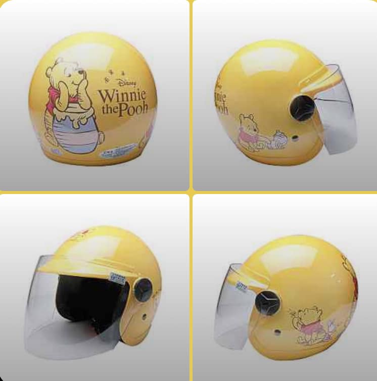 贈主購金140(維尼熊(三)/黃色)EVO中大童款卡通3/4罩式安全 