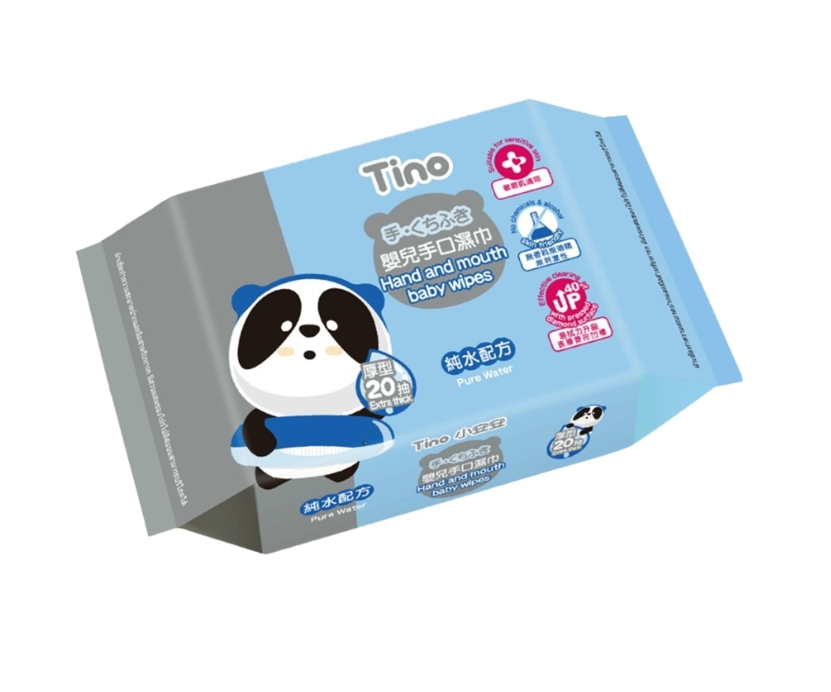(20抽x4包x12串/箱)【Tino】小安安 嬰兒手口濕巾純水配方 