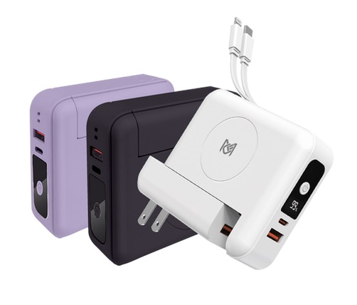 (紫色)MCK科技一抵五多功能無線充行動電源10000mah MCK-S 