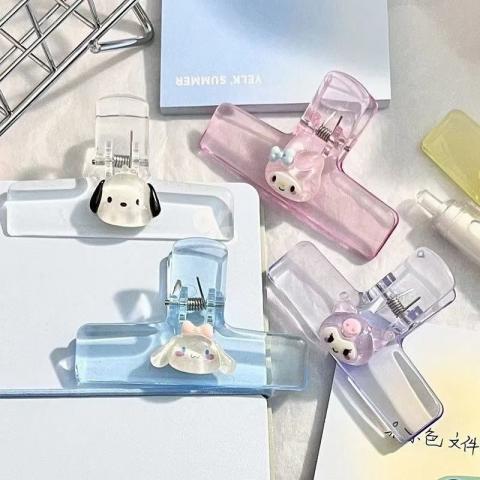 (5入不挑色)透明簡約空氣夾文具夾文件夾子｜高顏值多功能 