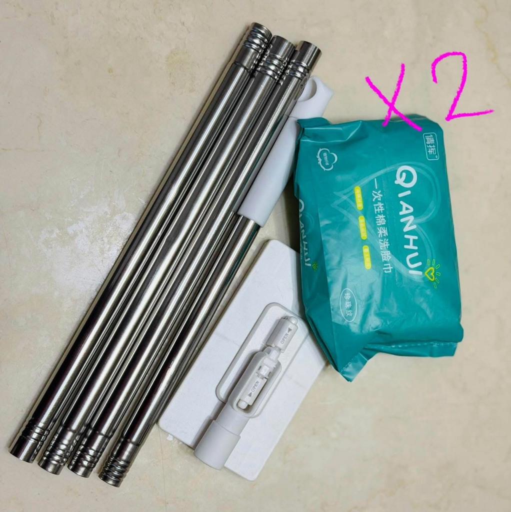 迷你小拖把(贈送洗臉巾2包)/不沾手清潔 134公分 加粗桿