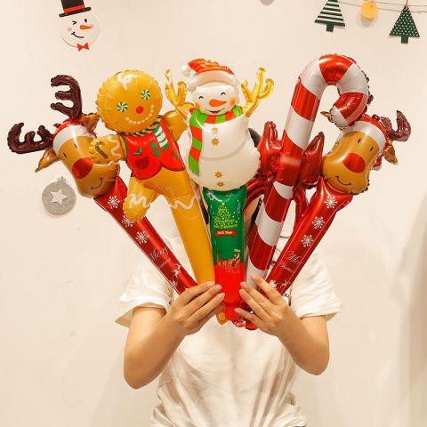 (5入/混款)聖誕節造型手把氣球