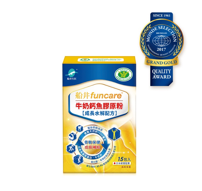 許願品 單購(15包/盒)【船井】牛奶鈣魚膠原粉(高成長水解 