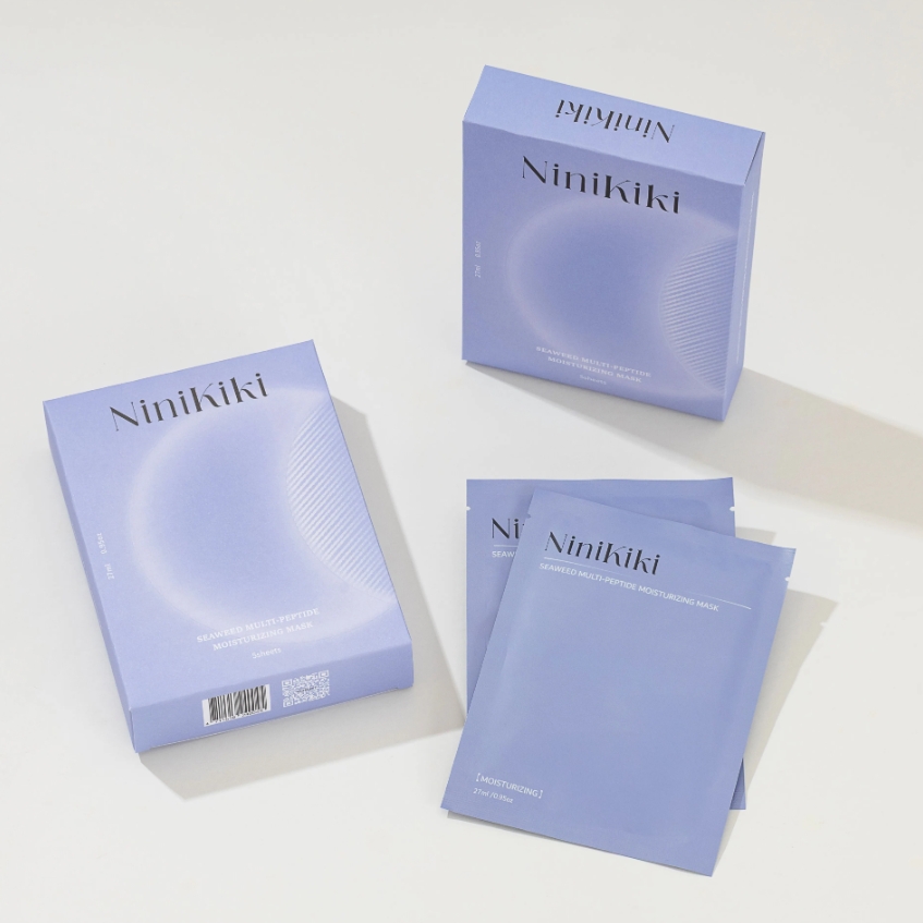 (紫/盒裝5片)Ninikiki 海藻胜肽保濕面膜｜乾燥不適肌適用 
