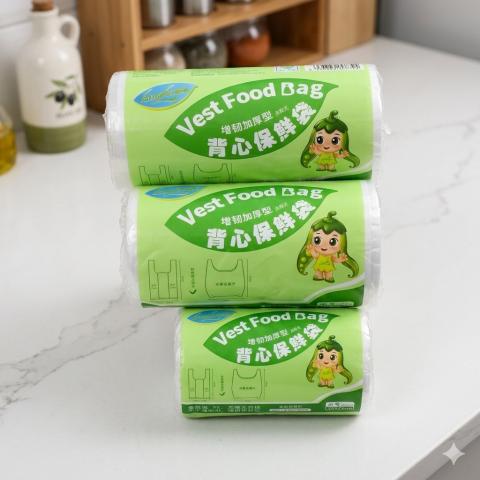 合購(大+特大)食品級背心式加厚保鮮袋 塑膠袋 手提