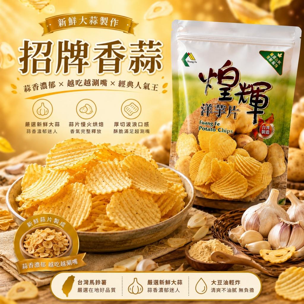 (招牌香蒜180g/葷/厚切波浪)【煌輝】我是馬克聯名款 100% 