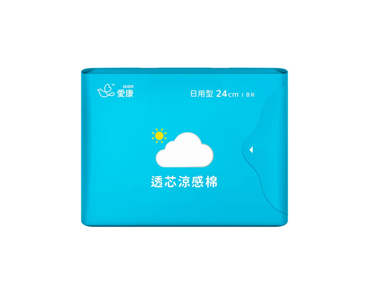 (藍)(日用24cm)愛康 超透氣衛生棉8片(45倍超強吸水力)