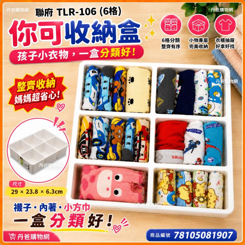 聯府 TLR-106 (6格)你可收納盒(29.0x23.8x6.3cm)