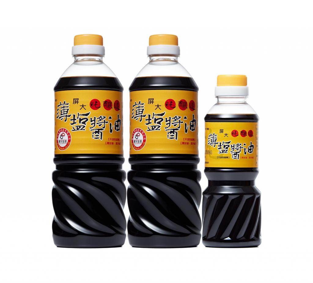 (共2入+贈品)屏大非基改薄鹽醬油710ml*2+贈醬油300ml @調 