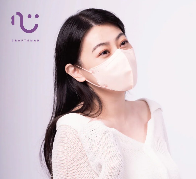 (M尺寸/ 裸玫橘/30入)【匠心】可回收 立體醫用口罩 耳繩款 